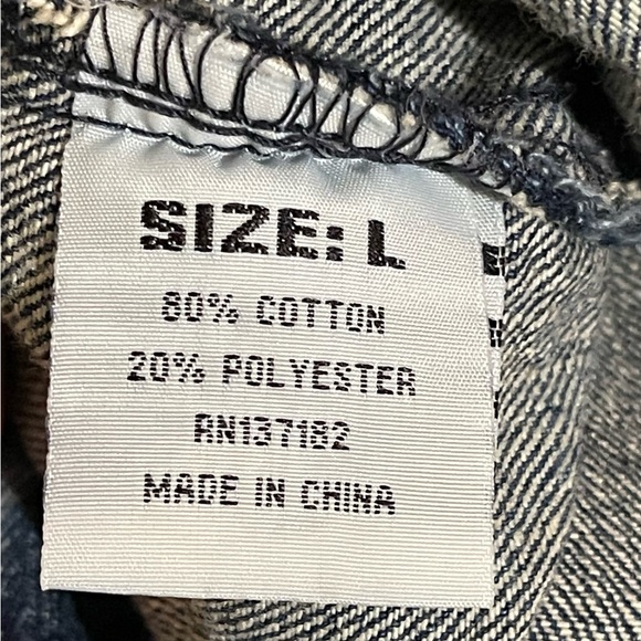 VTG 1738 Original Brand Original Women's American Flag Denim Blue Large Jacket - Picture 4 of 6